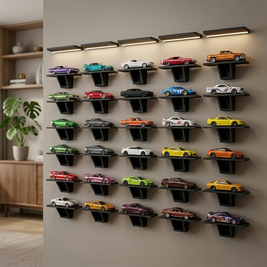 1:64 Diecast Araçlar İçin Duvar Standı & Sergileme Vitrini